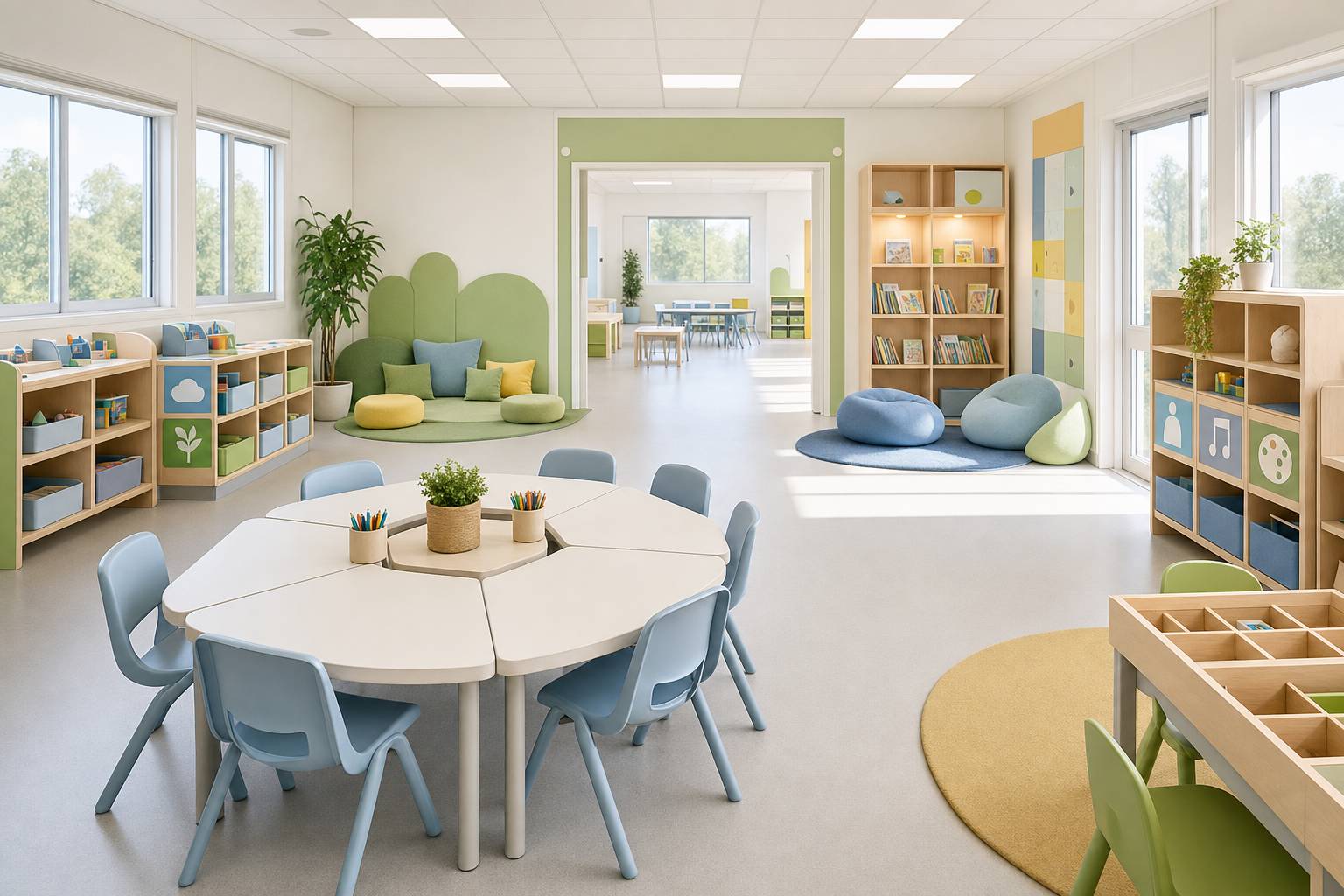 Decoración inclusiva en aulas prefabricadas: colores, señalética y accesibilidad para todos los alumnos