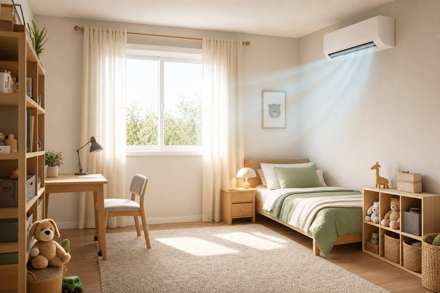 Dónde colocar el aire acondicionado en un dormitorio infantil para que sea seguro y cómodo