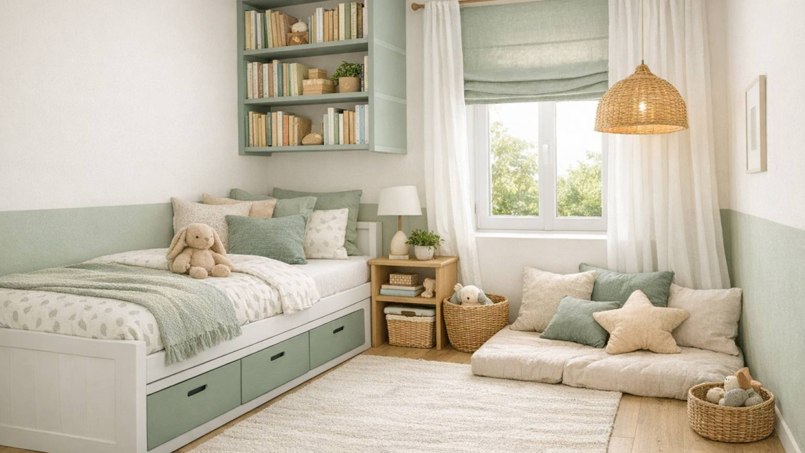 Ideas frescas para decorar dormitorios infantiles pequeños