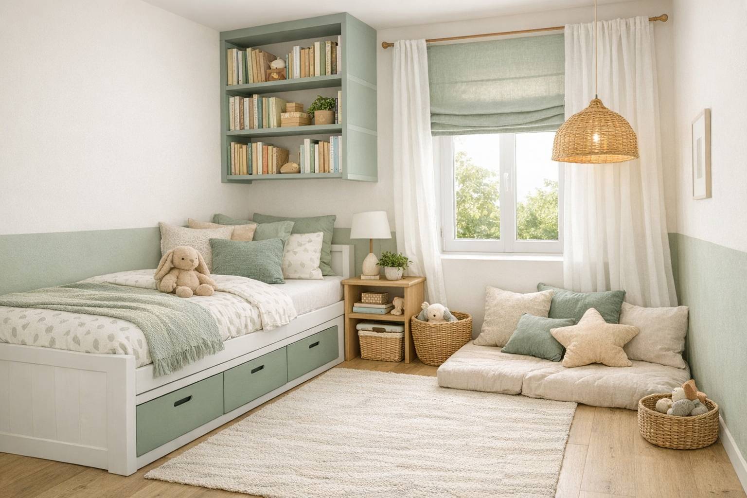 Ideas frescas para decorar dormitorios infantiles pequeños